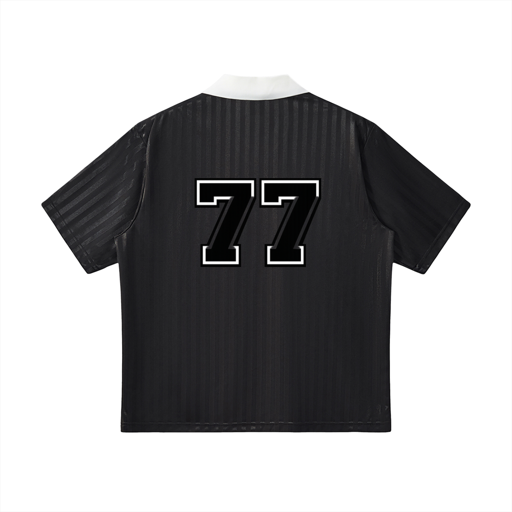 Contrast Collar Striped Soccer Jersey