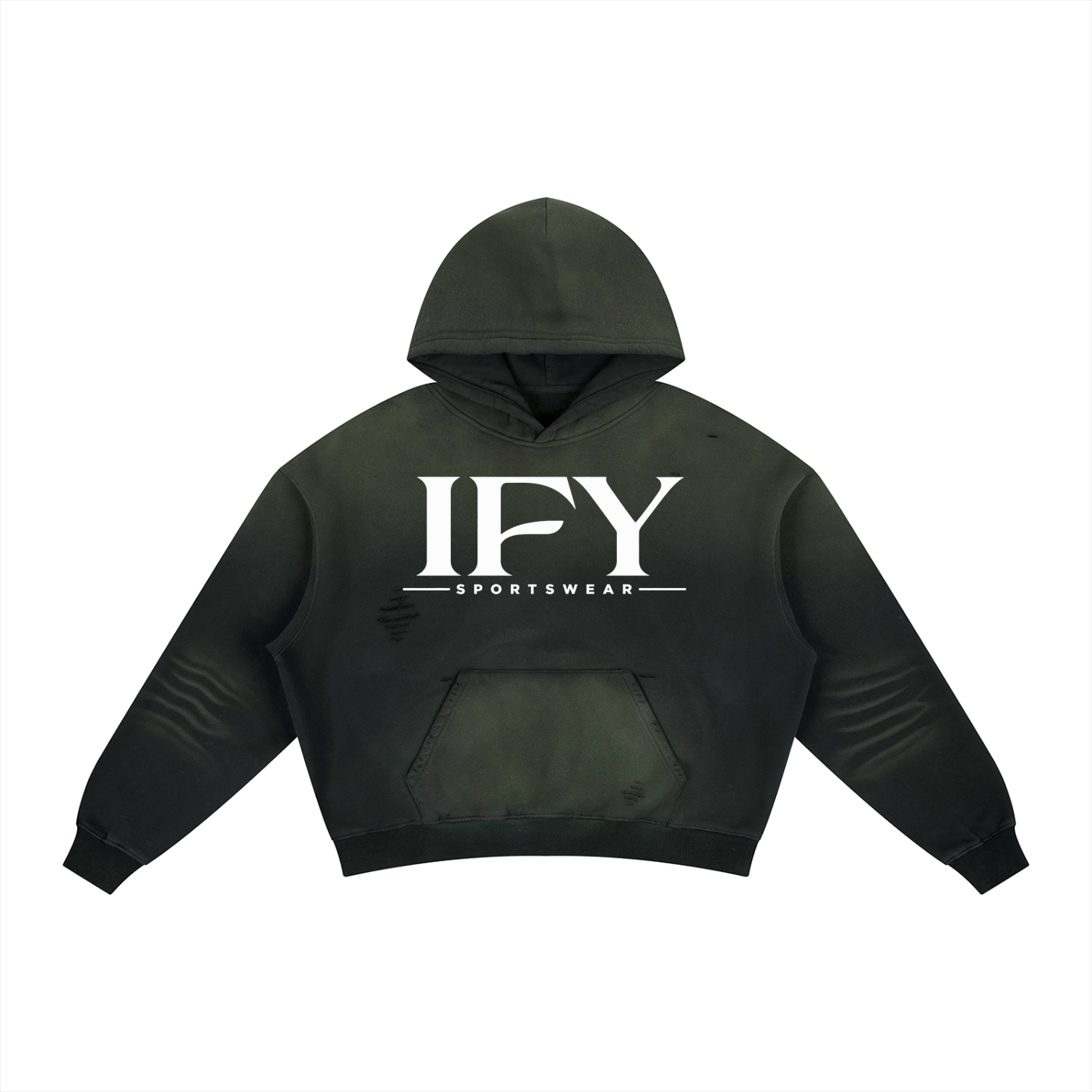 Frayed Sunfade Boxy Fleece Hoodie