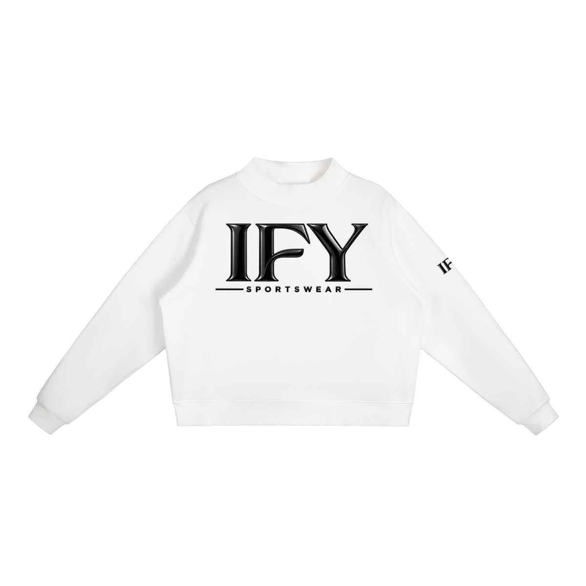 Essential Fleece Mock-Neck Crew Sweatshirt