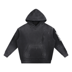 Vintage Washed Frayed Fleece Hoodie - Premium Gym Hoodie | BRACE