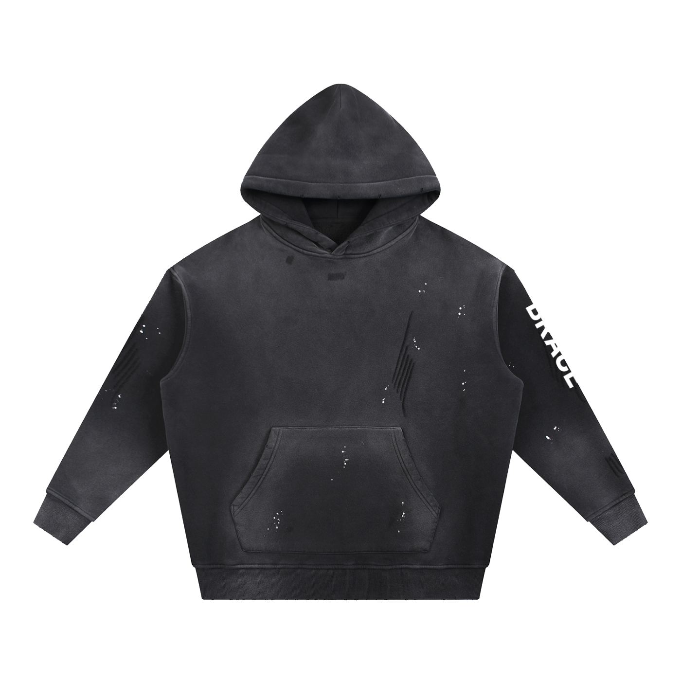 Vintage Washed Frayed Fleece Hoodie - Premium Gym Hoodie | BRACE