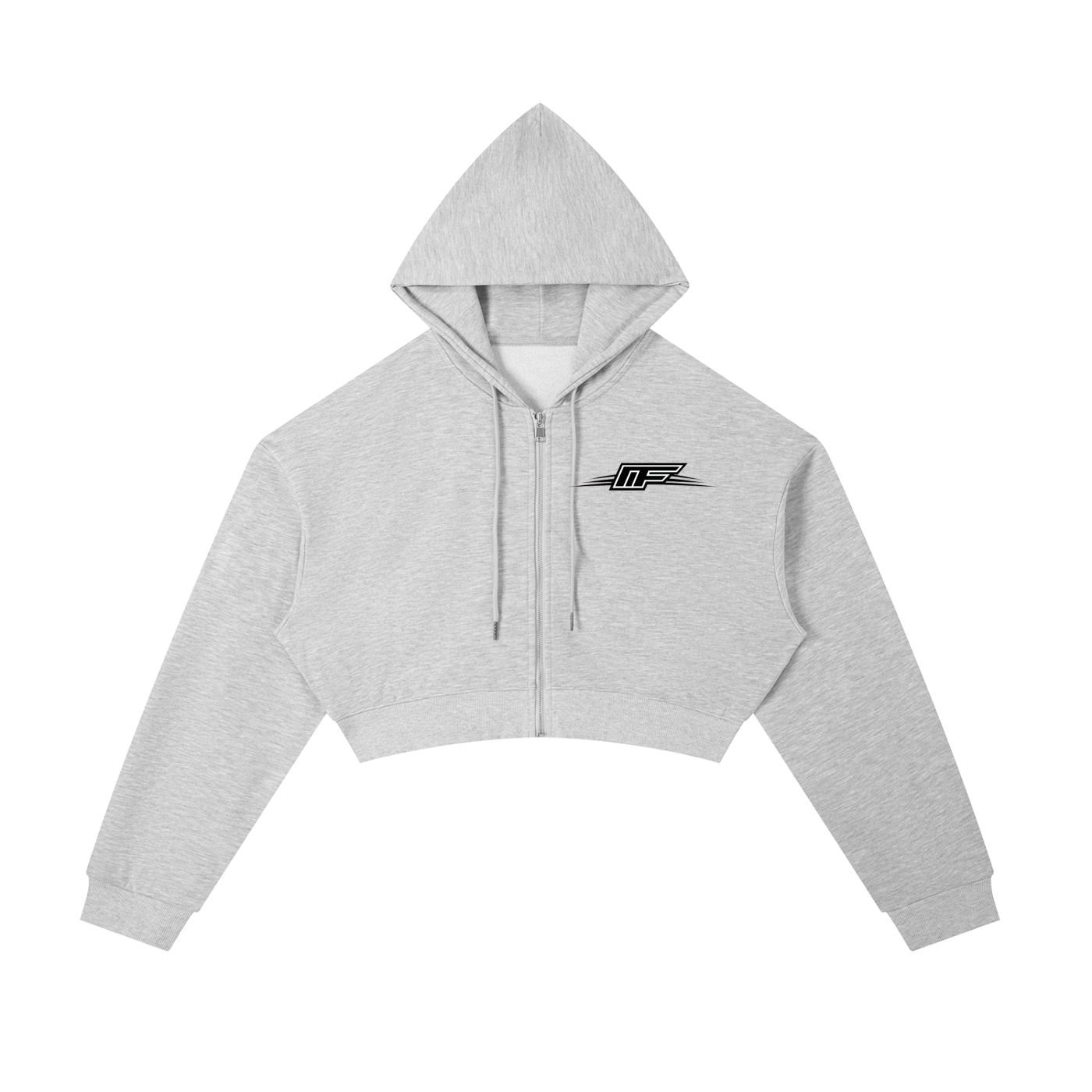 Essential Cropped Zip-Up Hoodie
