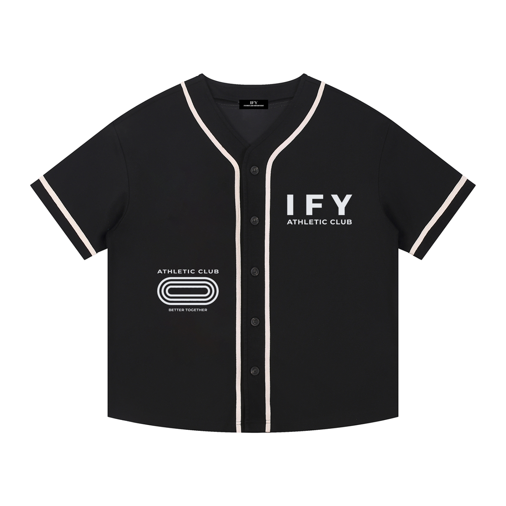 Contrast Piped Button-Up Baseball Jersey