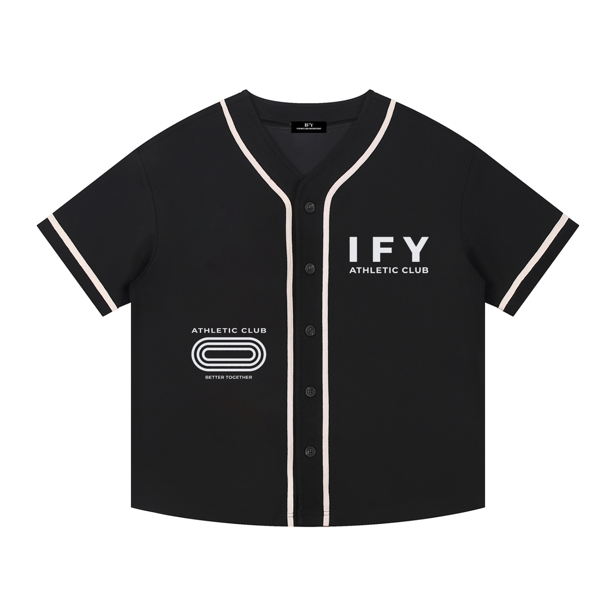 Contrast Piped Button-Up Baseball Jersey