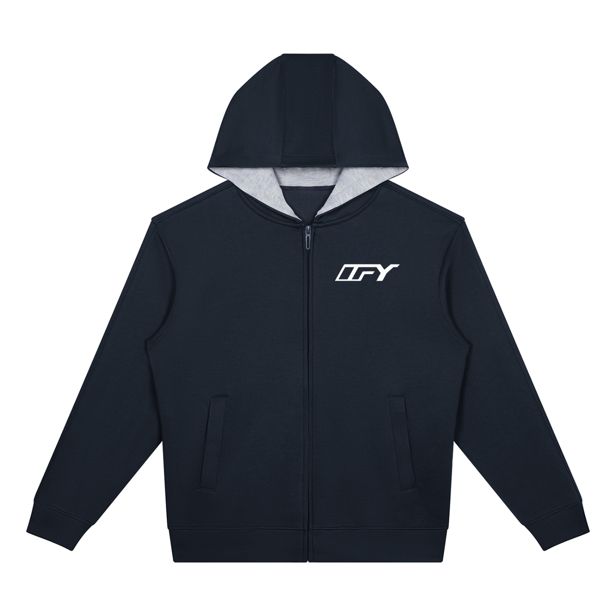Unisex Drop Shoulder Full Zip Hoodie