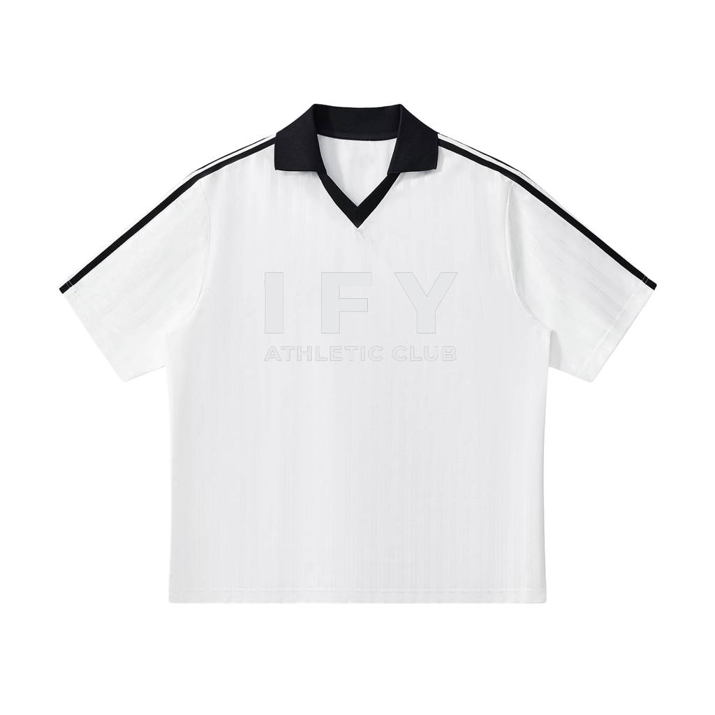 Contrast Collar Striped Soccer Jersey