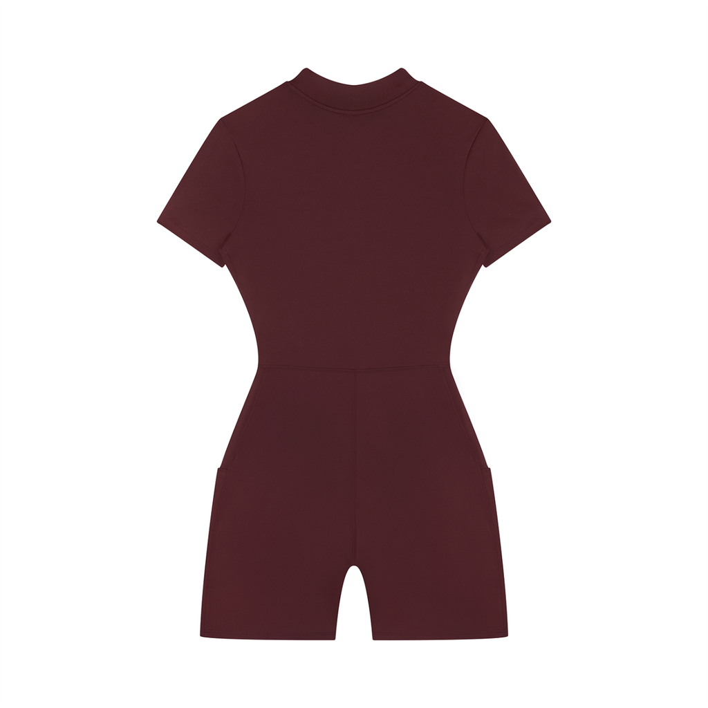 Quarter-Zip Short Sleeve Romper