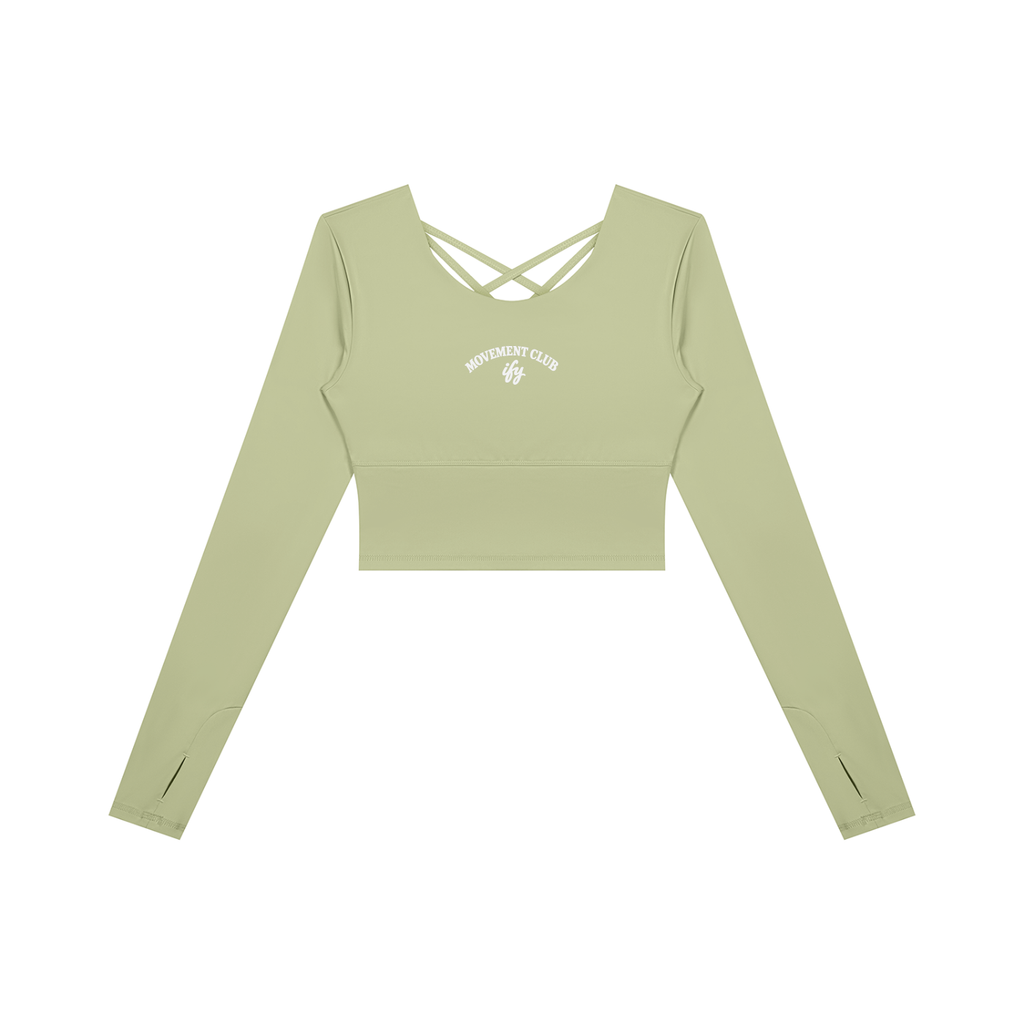 Cropped Long-Sleeve Yoga Top