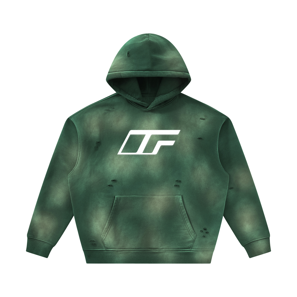 Unisex Sunfade Frayed Fleece Hoodie