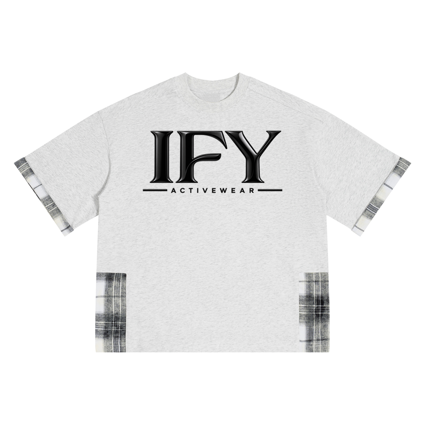 Unisex Plaid Paneled T-Shirt