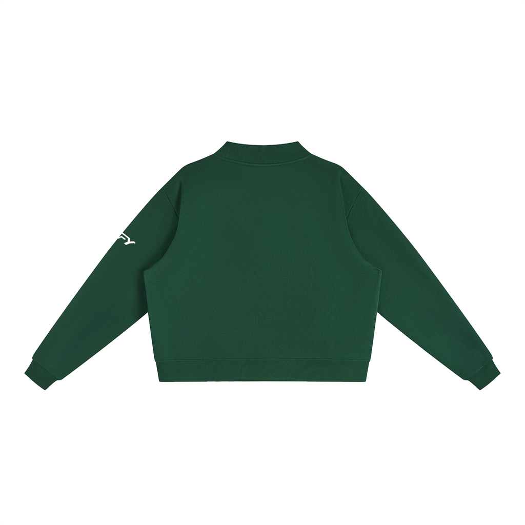 Essential Fleece Mock-Neck Crew Sweatshirt