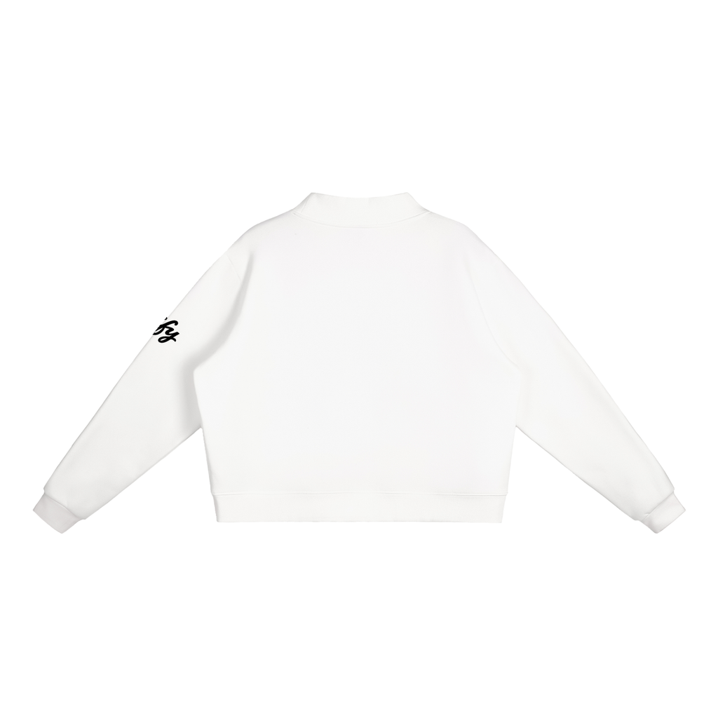 Oversized Mock-Neck Fleece Sweatshirt