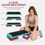 3-Level Aerobic Step 10/15/20cm Steppers For Exercise Workout W/ Non-Slip Top Compact Stepper Home Office Indoor Outdoor Fitness Equipment