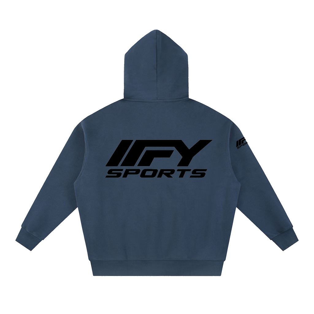 Oversized Two-Way Zip Fleece Hoodie