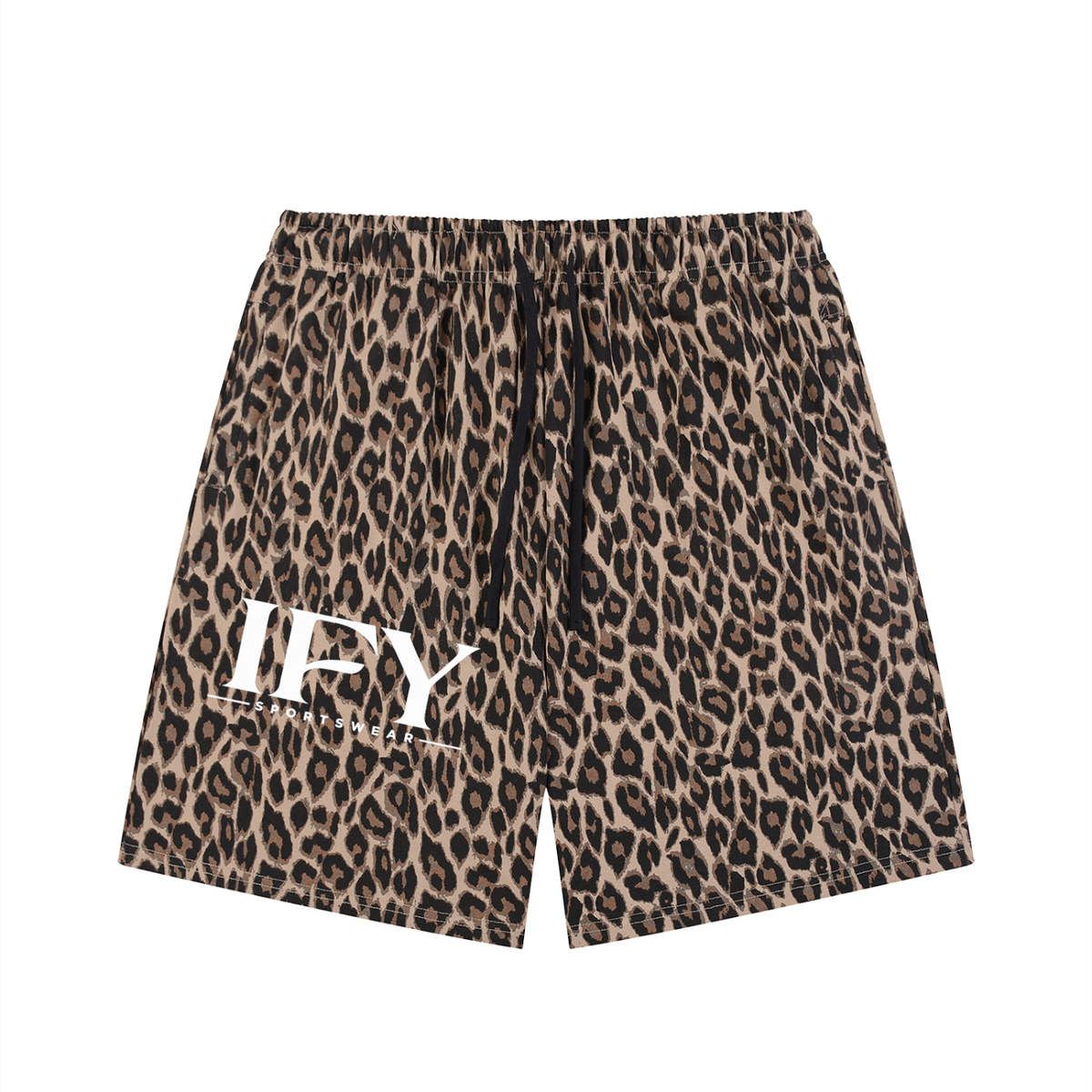Unisex Heavyweight Leopard Drawstring Shorts