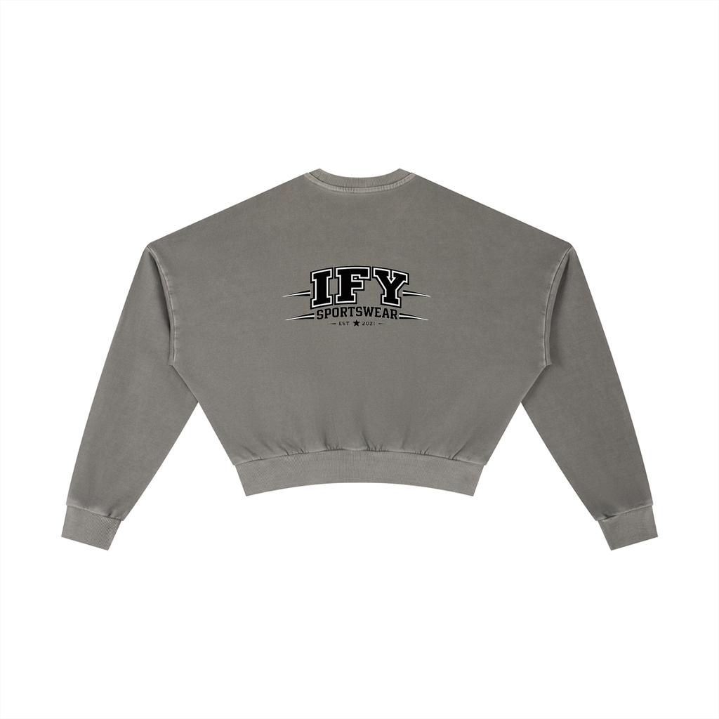 Vintage Washed Cropped Sweatshirt - Effortless Style for Any Occasion