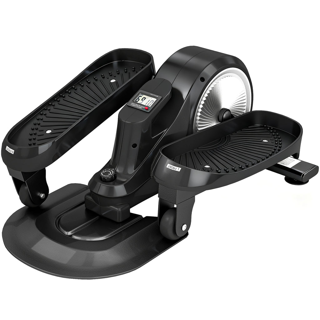 SPORTNOW Under Desk Elliptical Machine With LCD Monitor, 8 Adjustable Magnetic Resistances For 2-in-1 Seat & Stand Up Exercise - IFY Sports