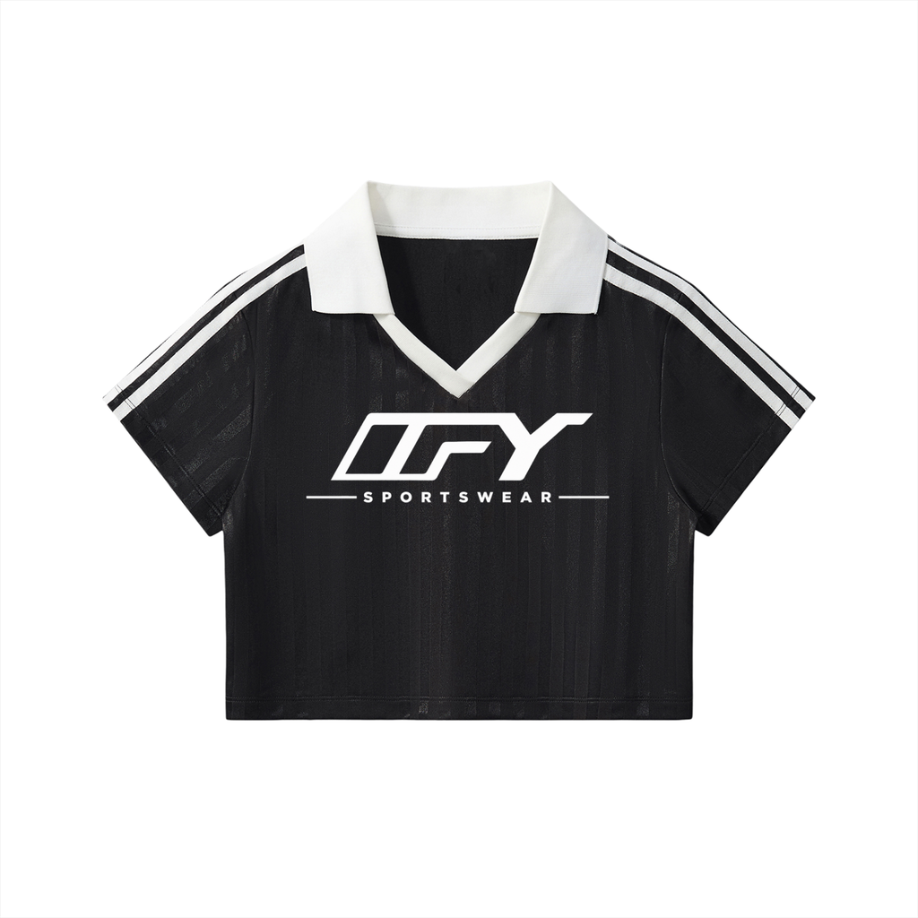 Elevate Your Style with Our Cropped Jersey with Contrast Collar
