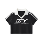 Elevate Your Style with Our Cropped Jersey with Contrast Collar