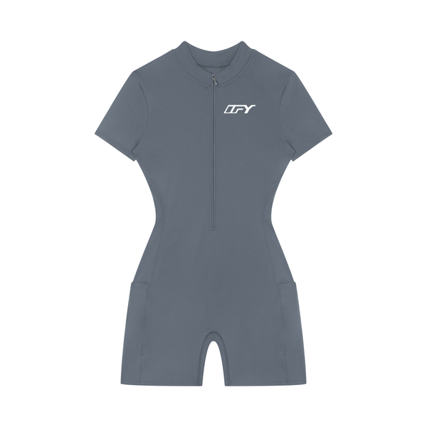 Women's Quarter-Zip Short Sleeve Romper