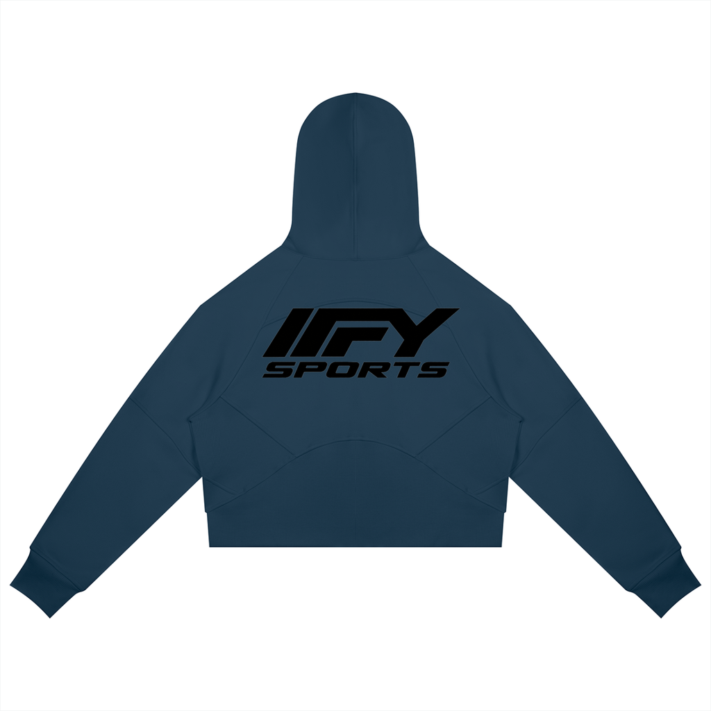 Cropped Zip Hoodie & Wide-Leg Fleece Set