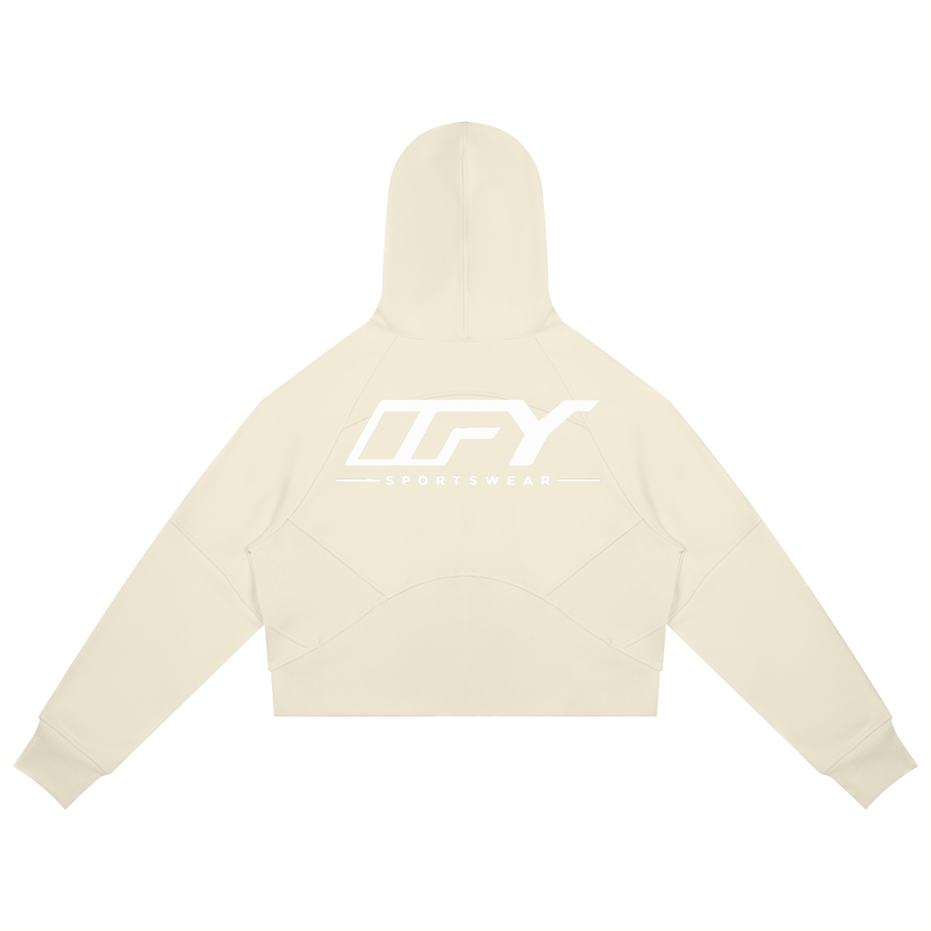 Cropped Zip-Through Hoodie