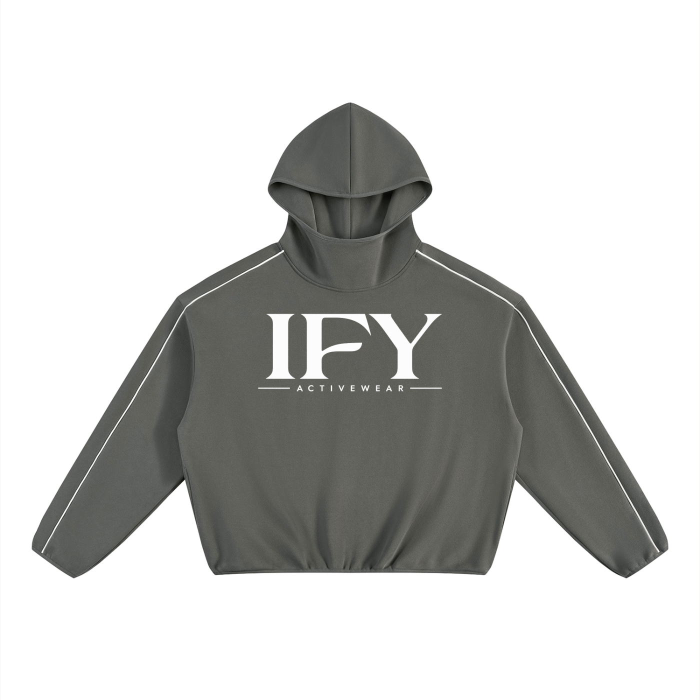 Unisex Boxy Piping Fleece Hoodie