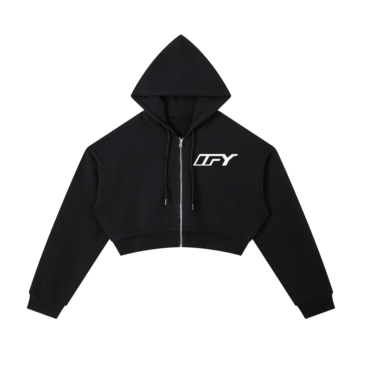 Essential Cropped Zip-Up Hoodie