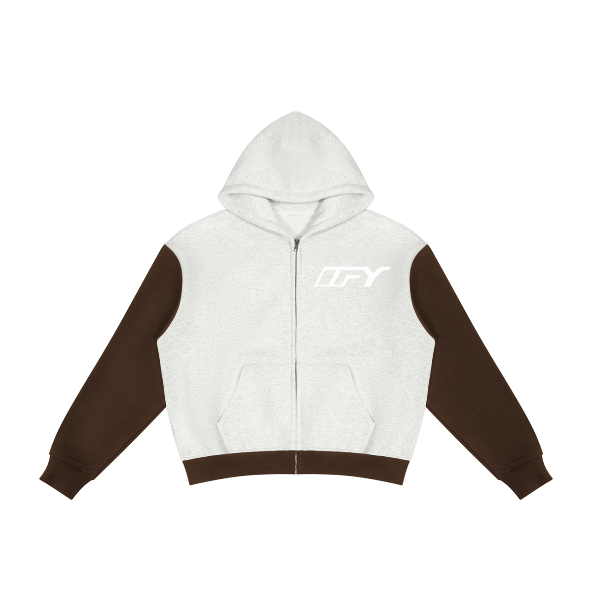 Unisex Color Block Fleece Full Zip Hoodie