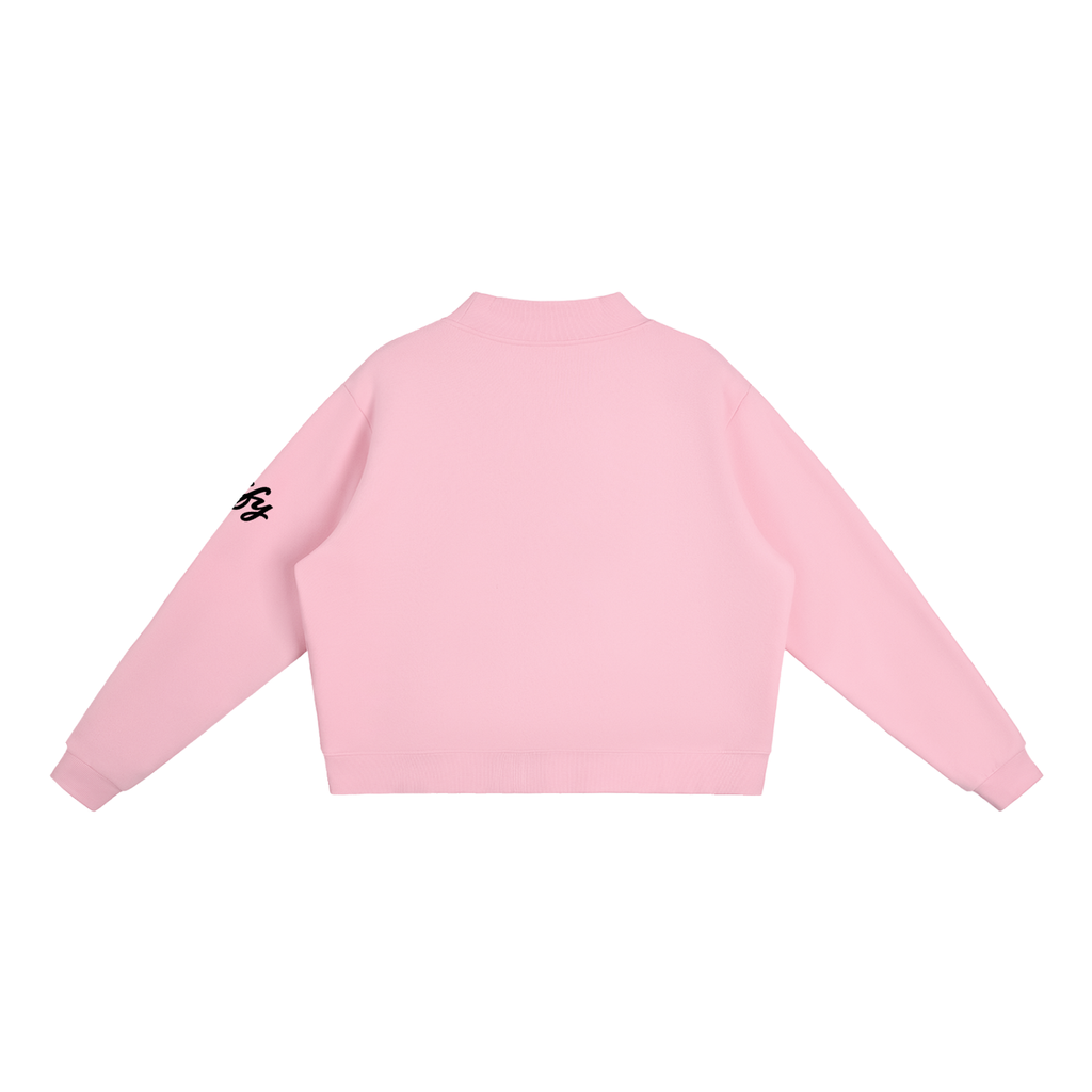 Oversized Mock-Neck Fleece Sweatshirt
