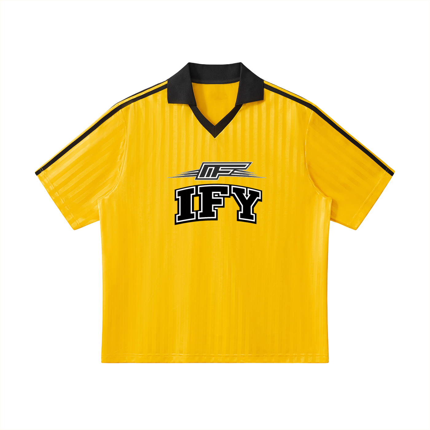 Contrast Collar Striped Soccer Jersey