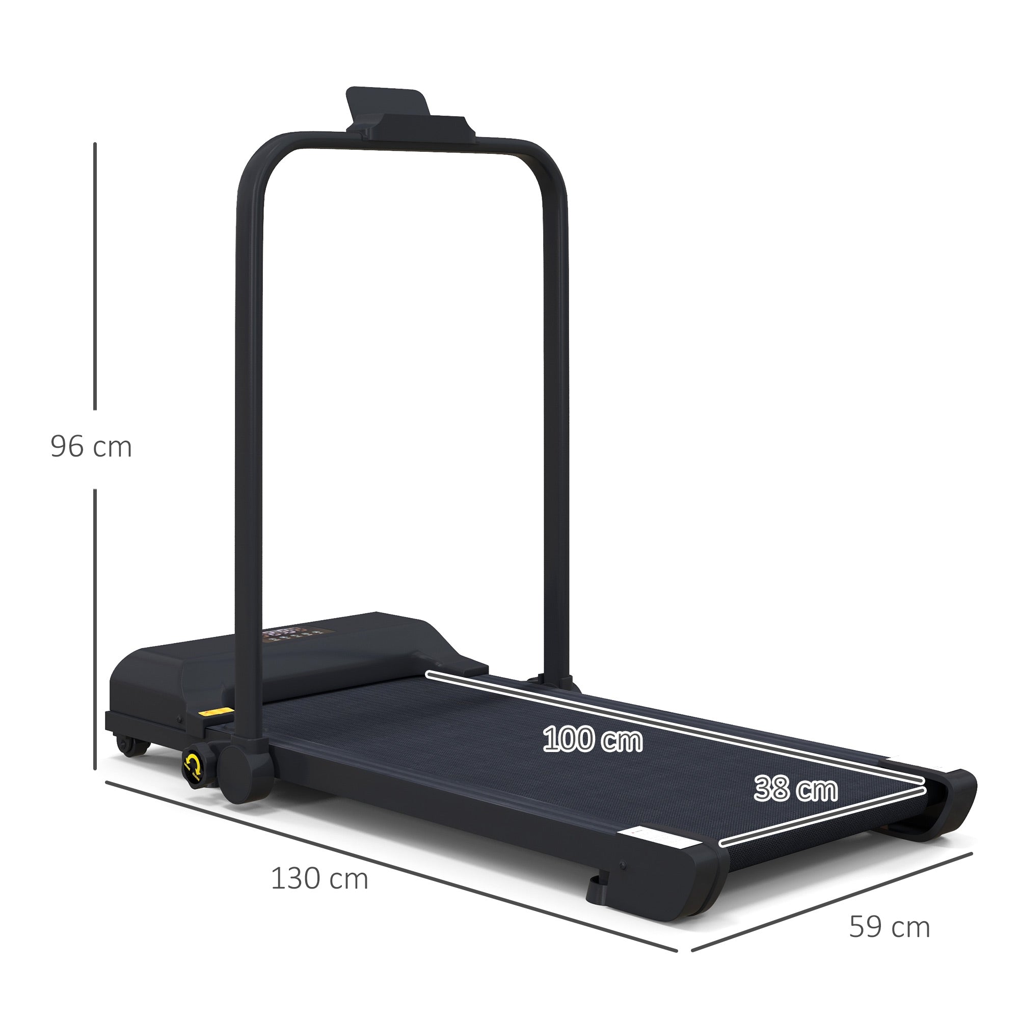 2.5HP Walking Pad Treadmill, Folding Under Desk Treadmill, Walking Machine, 1-10km/h, With Remote Control - IFY Sports