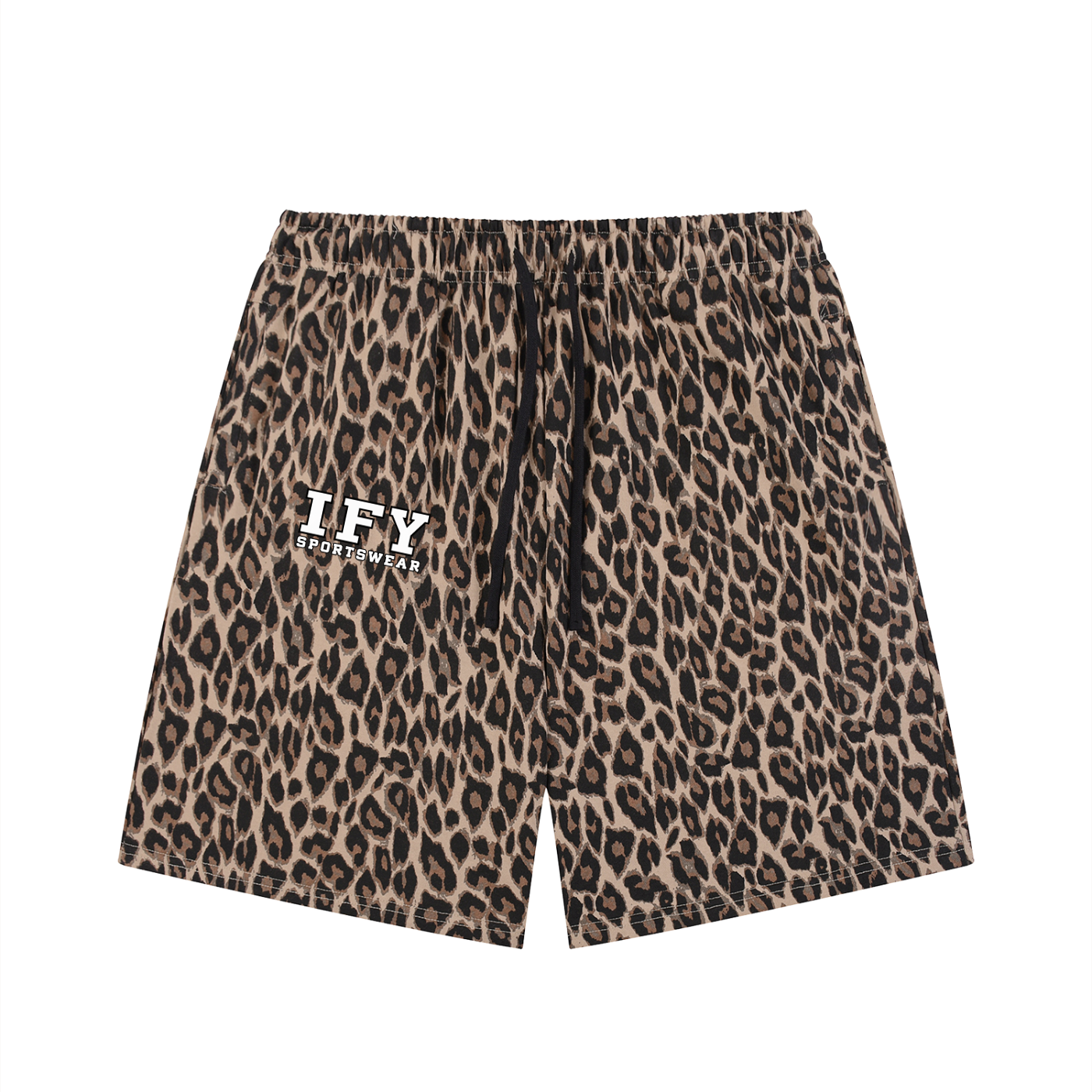 Unisex Heavyweight Leopard Drawstring Shorts
