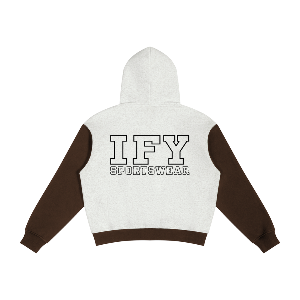 Colour Block Fleece Full Zip Hoodie