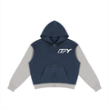 Unisex Color Block Fleece Full Zip Hoodie