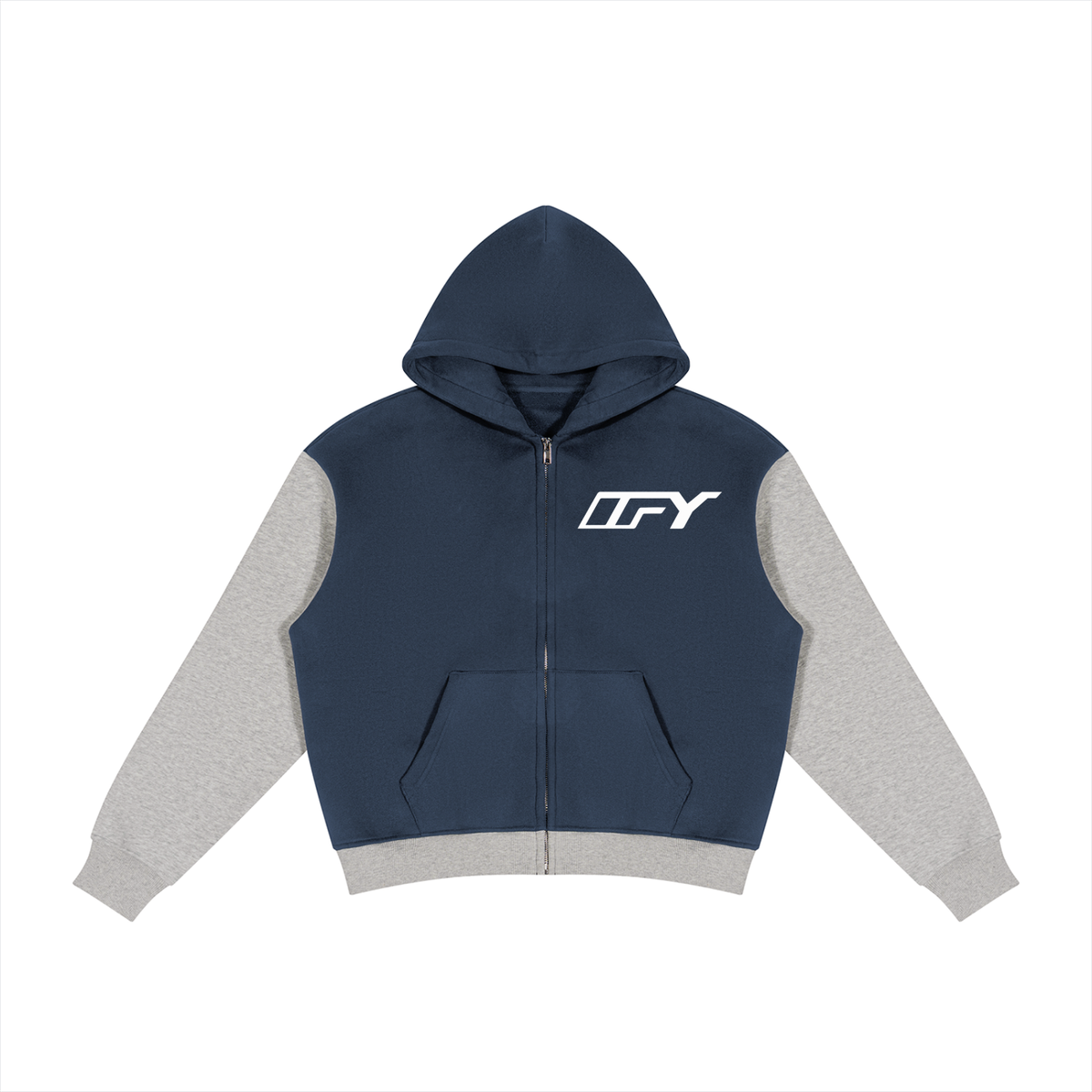 Unisex Color Block Fleece Full Zip Hoodie
