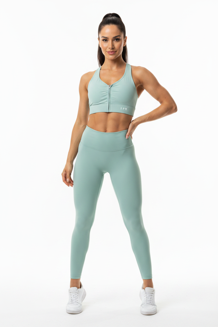 Women’s Cropped Zip Yoga Sports Bra