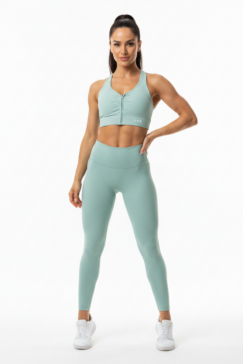 Women’s Cropped Zip Yoga Sports Bra