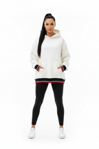 Unisex Oversized Color Block Fleece Hoodie