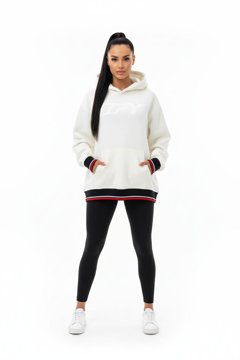 Unisex Oversized Color Block Fleece Hoodie