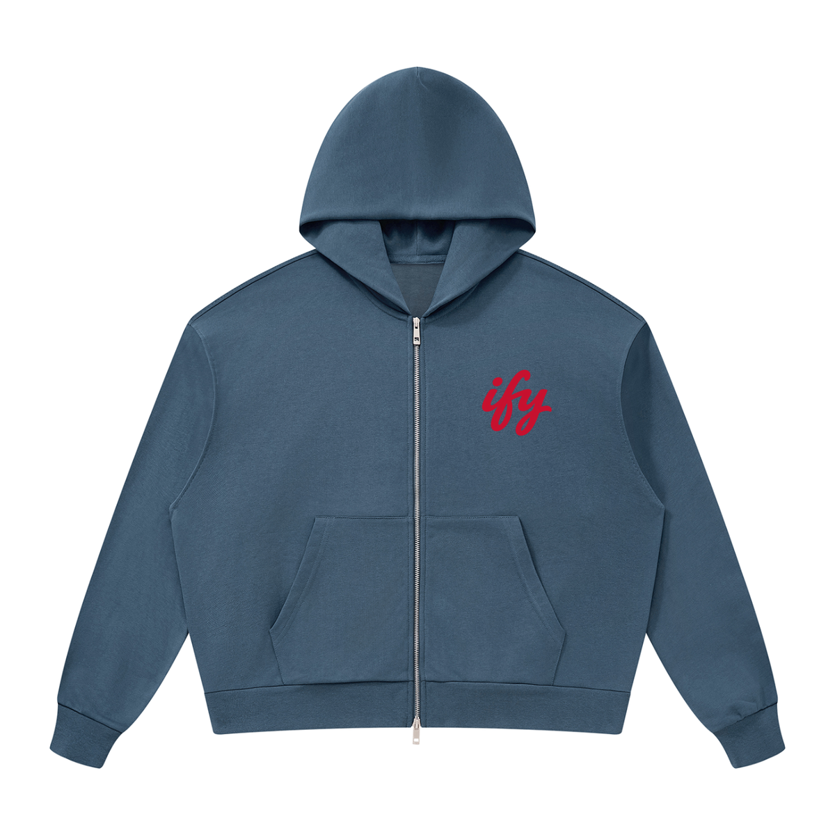 Unisex Drop Shoulder Full Zip Hoodie