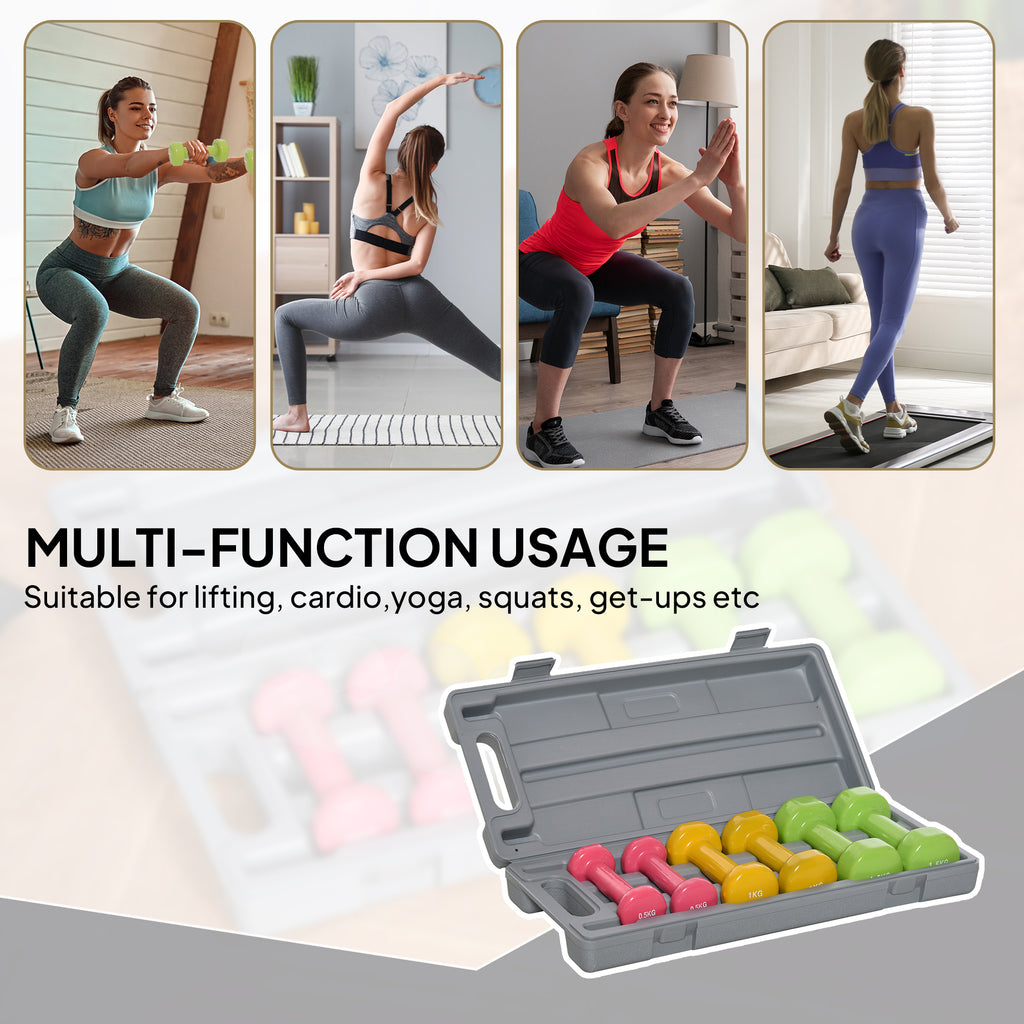6Kg Dumbbell Set, Fitness Weight Set For Men And Women, Home Gym Workout - IFY Sports