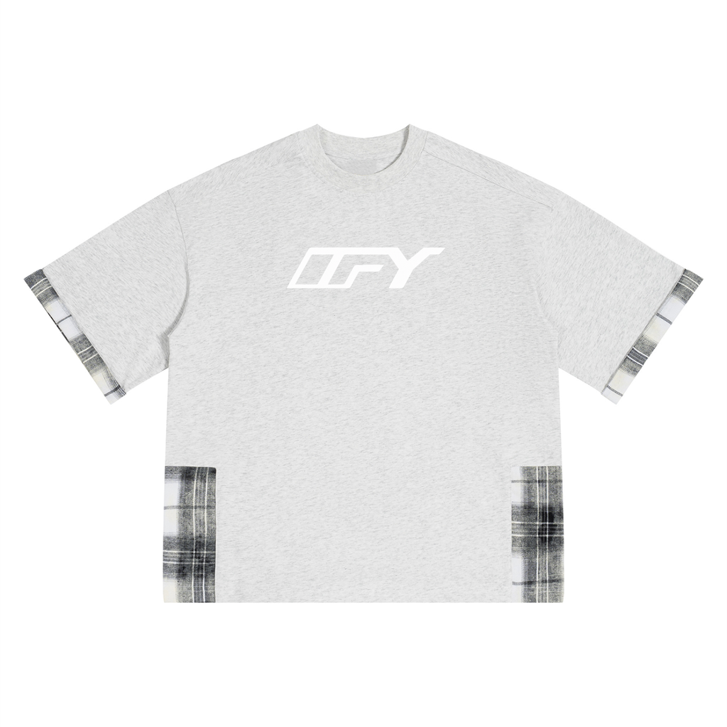 Unisex Plaid Paneled T-Shirt