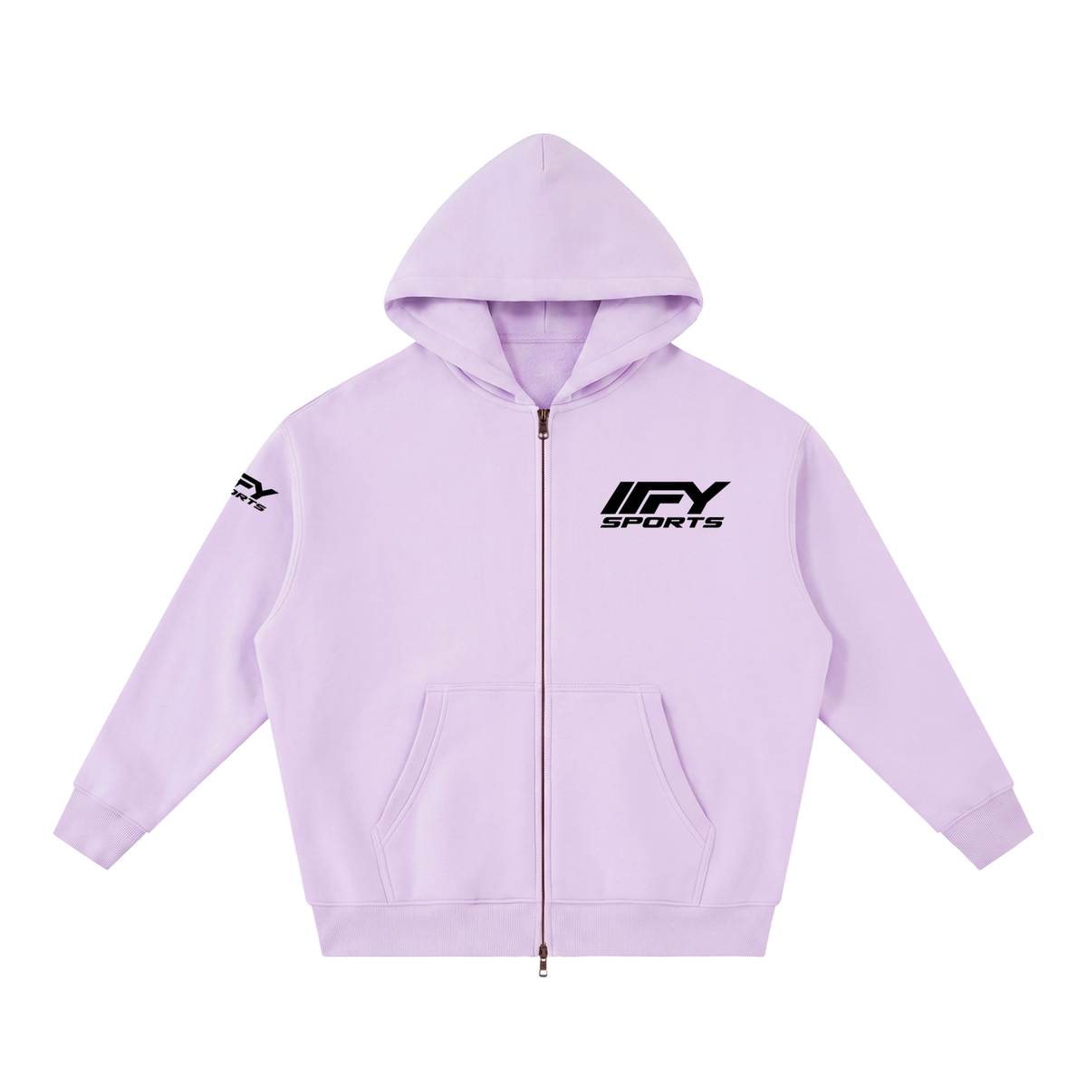 Oversized Two-Way Zip Fleece Hoodie