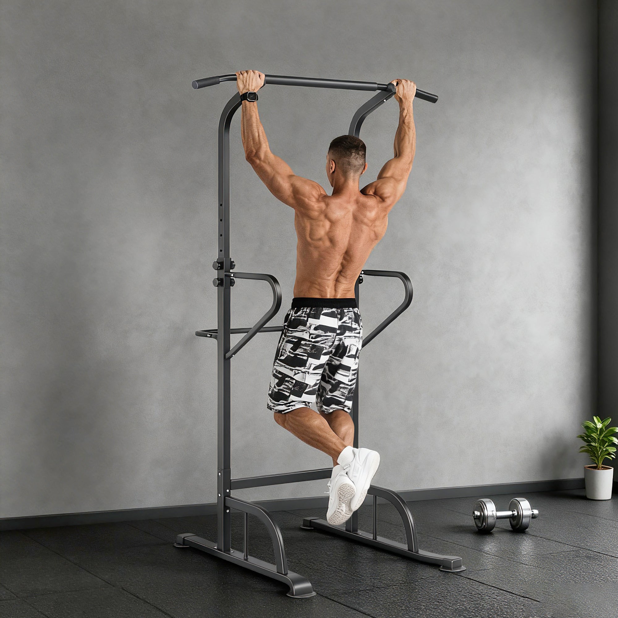 Power Tower Dip Station Pull Up Bar Multi-Function Push Up Equipment With Adjustable Height For Home Gym Strength Training Workout Fitness - IFY Sports