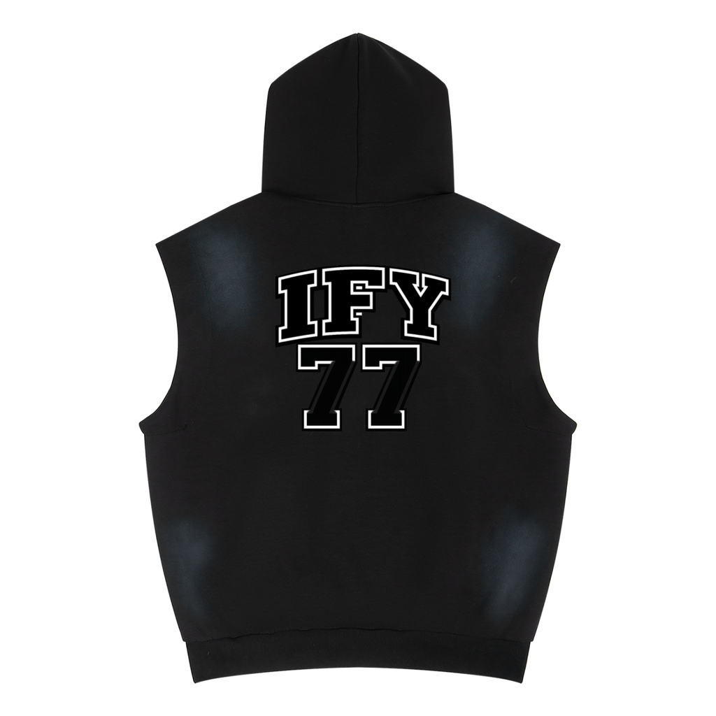 Unisex Vintage Wash Sun Fade Sleeveless Hoodie