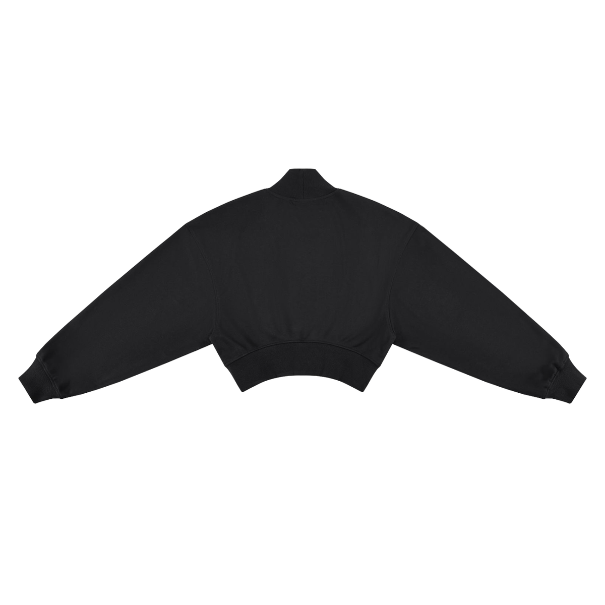 Cropped Mock Neck Lantern Sleeve Sweatshirt