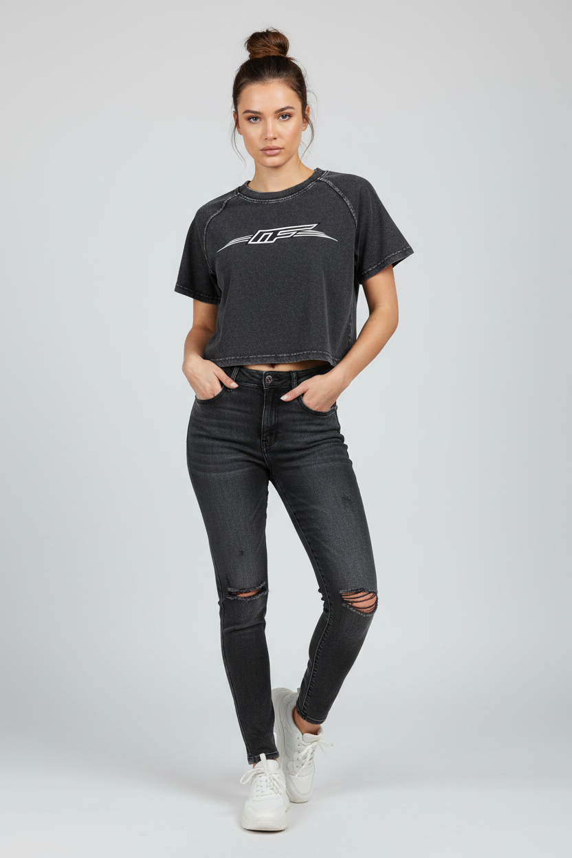 Elevate Your Style with Our Women's Raglan Crop T-Shirt
