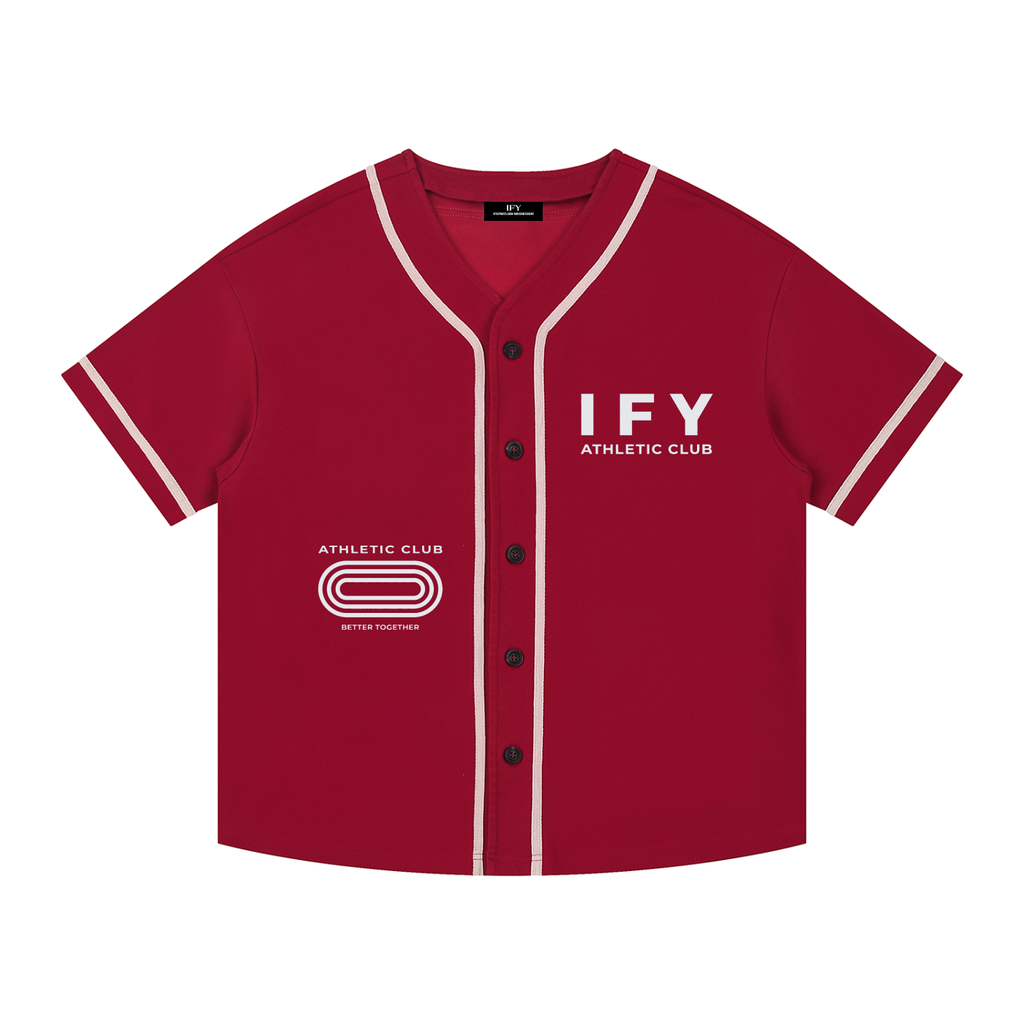 Contrast Piped Button-Up Baseball Jersey