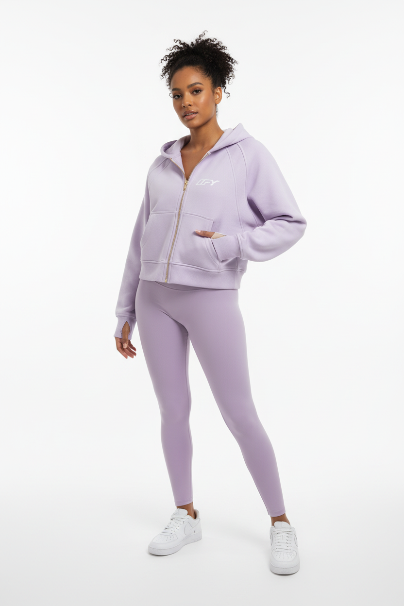 Cropped Zip-Through Hoodie